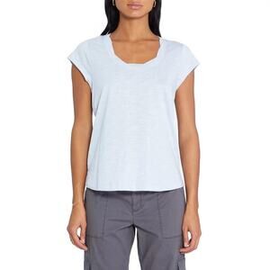 Sanctuary Social Standard Size XL Amber Scoop Neck Short Sleeve Tee Top Blue